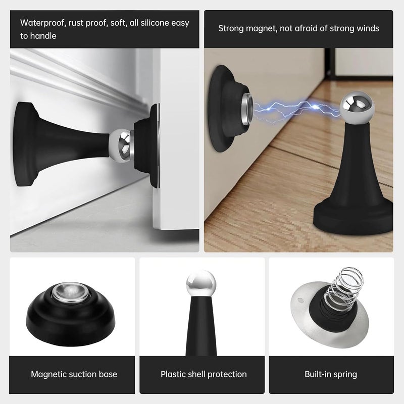 Lsaixl Magnetic Door Holder for RV, Magnetic RV Door Stopper, Strong Magnetic Baggage Door Catch Latch for RV, Camper, Travel Trailer, Motor Home, Boat Compartments, Cargo (Black) - Image 3